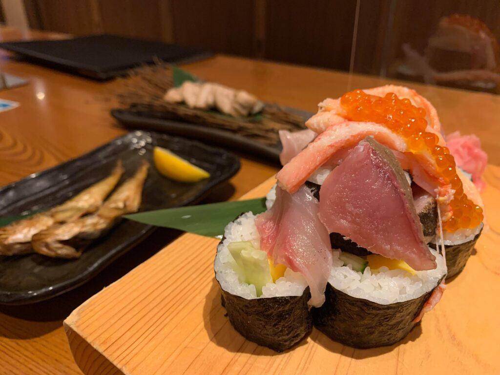 天プロの超ゆる合宿での食事・お寿司